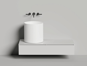 Раковина из искусственного камня S-Sense Salini ARMONIA 130413TG 50х50 накладная цвет белый 1 отверстие под смеситель
